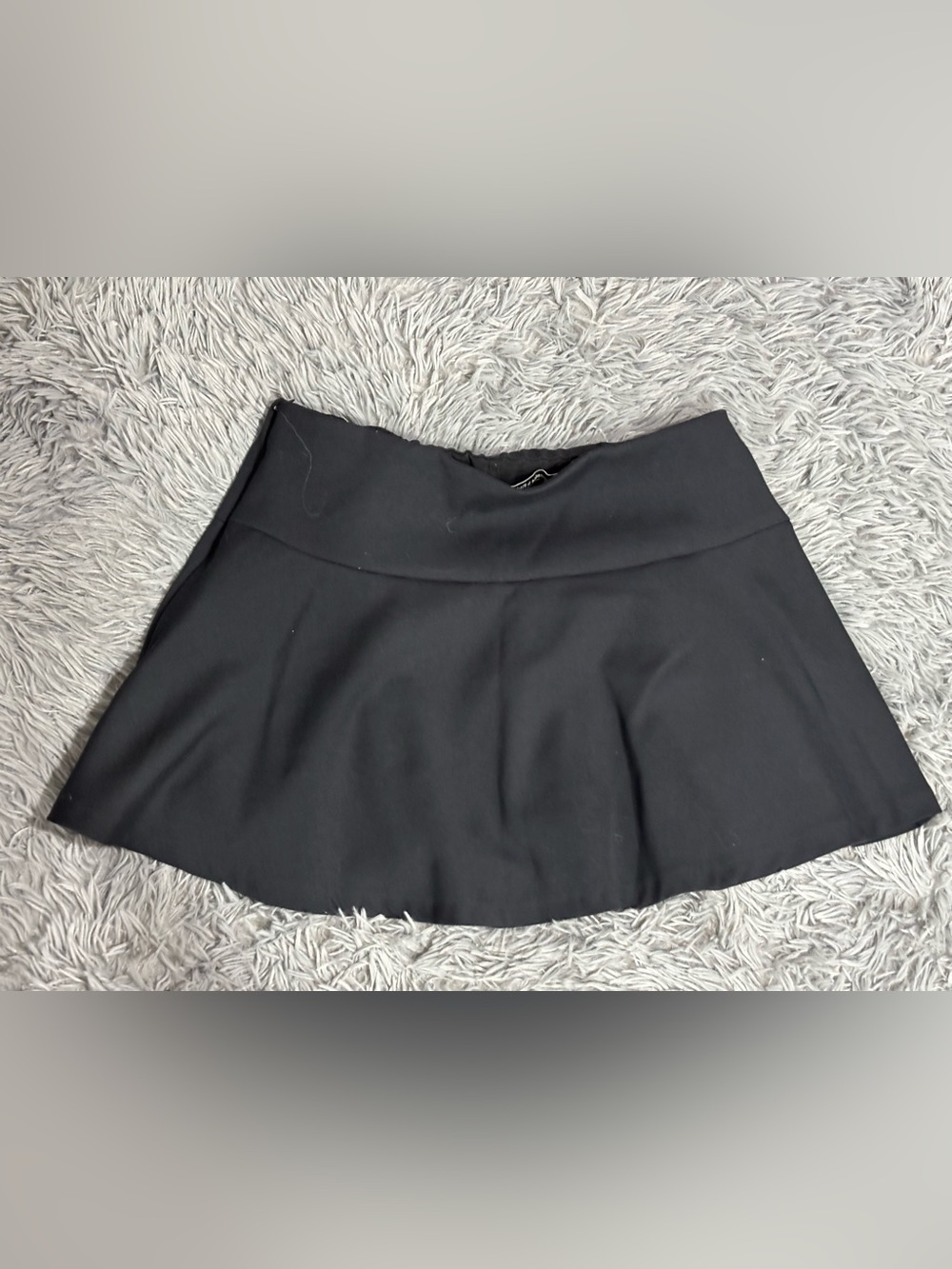 Black Flared Mini Skirt
